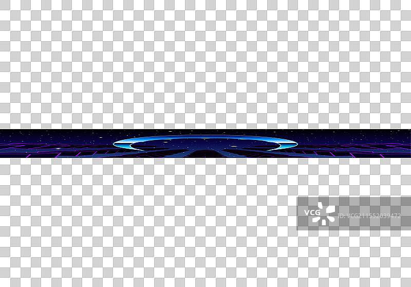 合成波风格的框架，带有铬色弧形和80年代风格图片素材