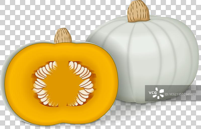 整颗和半颗皇太子南瓜图片素材