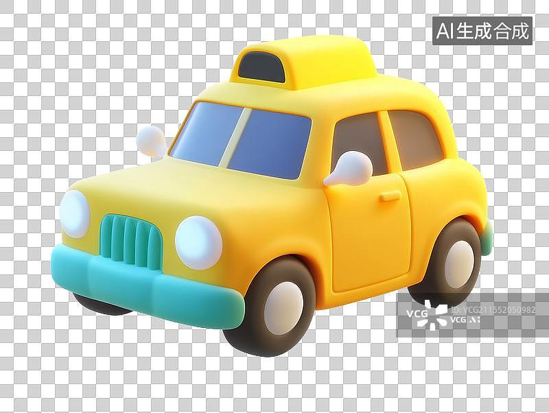 【AI数字艺术】黄色出租车玩具模型免抠元素图片素材