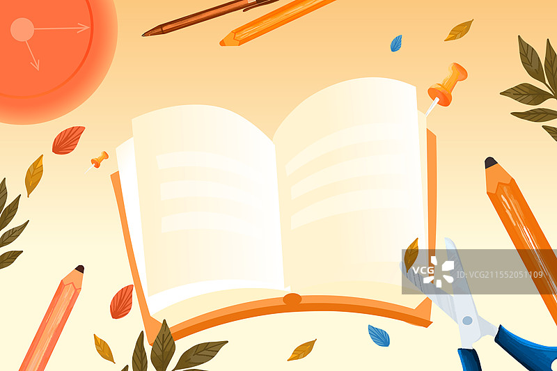 卡通开学季新学期网课课堂学生教育培训读书日青少年辅导教师节青年节商务渐变矢量插画图片素材