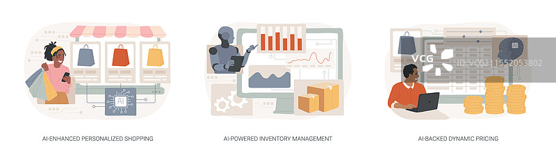 电子商务中的人工智能抽象概念图片素材