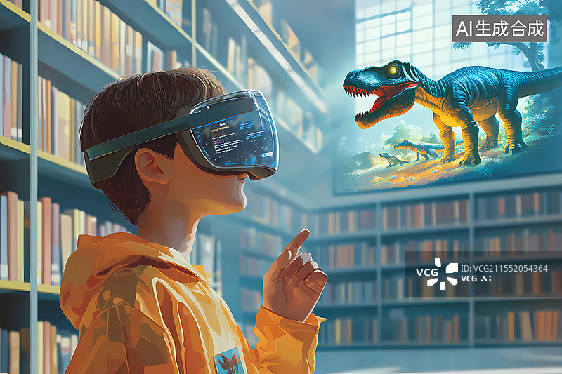 【AI数字艺术】AR眼镜，教育运用，科技图片素材