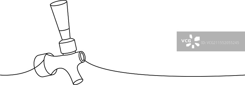 啤酒龙头一笔连画酒吧场景图片素材