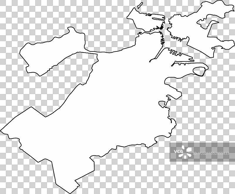 波士顿城市轮廓地图图片素材