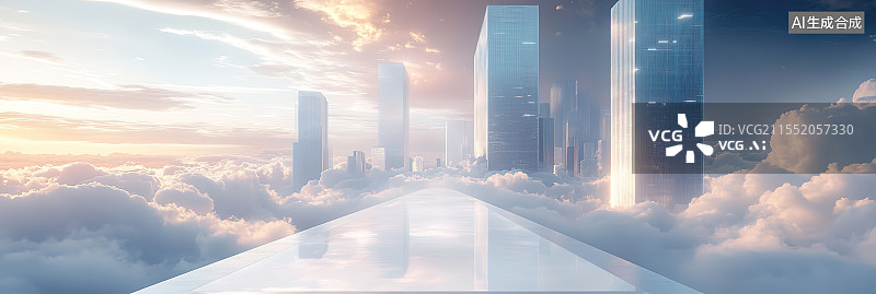 【AI数字艺术】城市平台背景图片素材