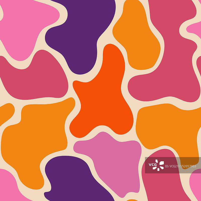 可爱多彩的融化液体污渍无缝图案图片素材