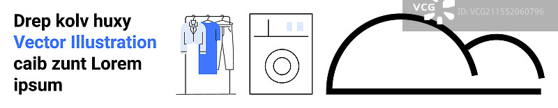 极简风格的洗衣图标与洗衣机图片素材