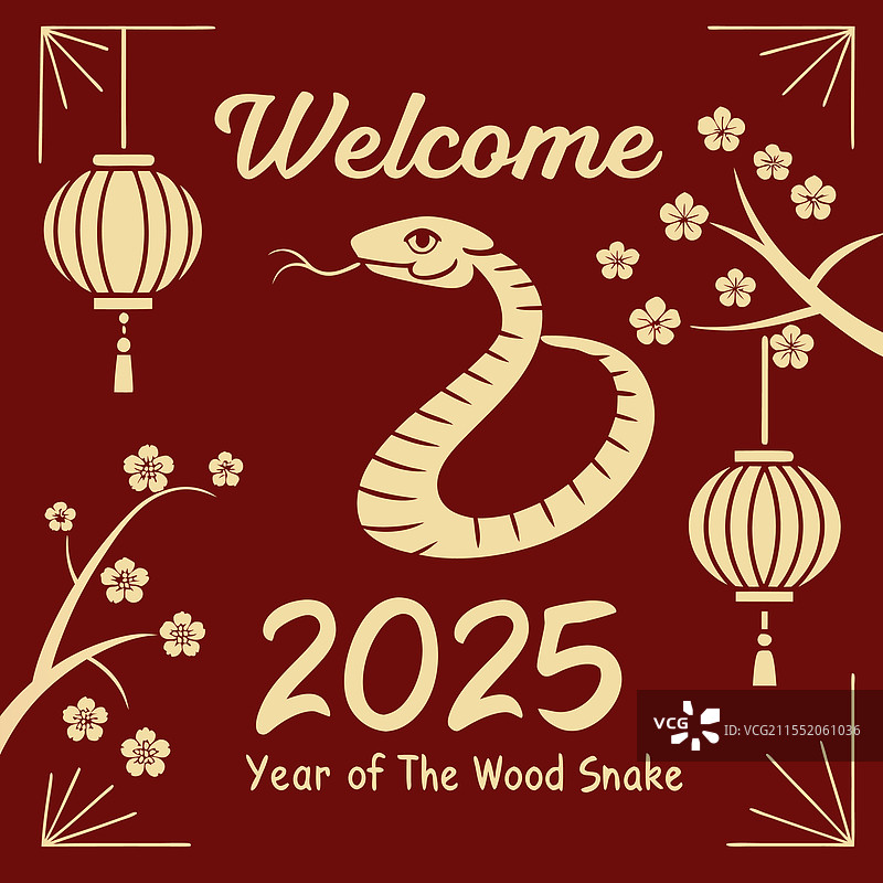中国新年生肖：蛇年图片素材