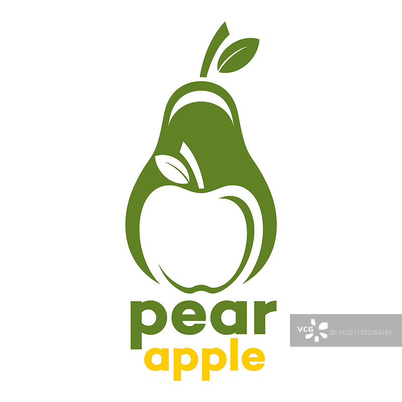 梨子和苹果的标志图片素材