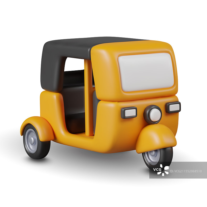 无门的黄色三轮摩托车图片素材