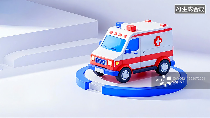 【AI数字艺术】医疗题材系统图标背景：急救车图片素材