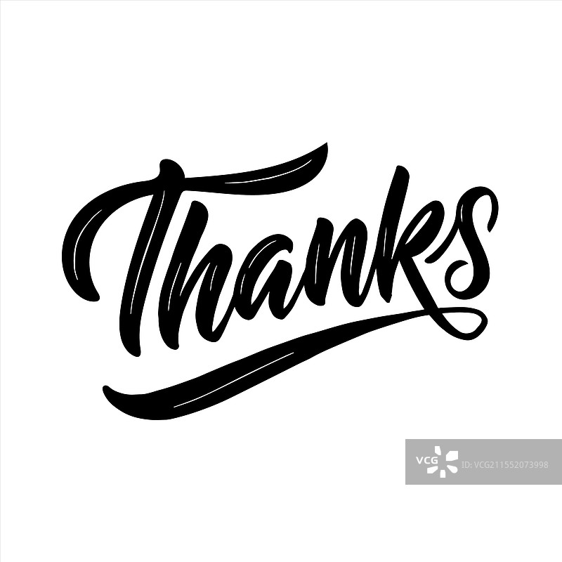 感谢的排版字母设计在纯白色背景上图片素材
