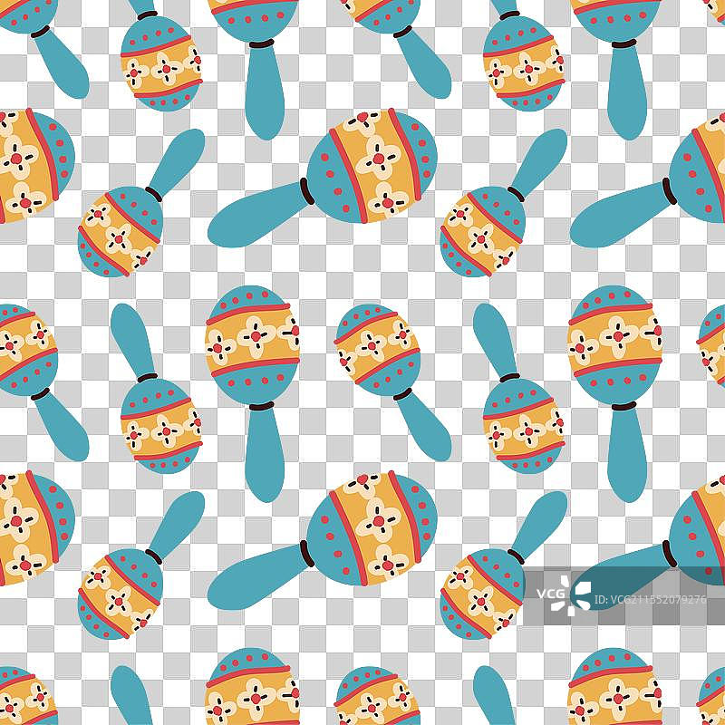 手绘墨西哥马拉卡斯无缝图案图片素材