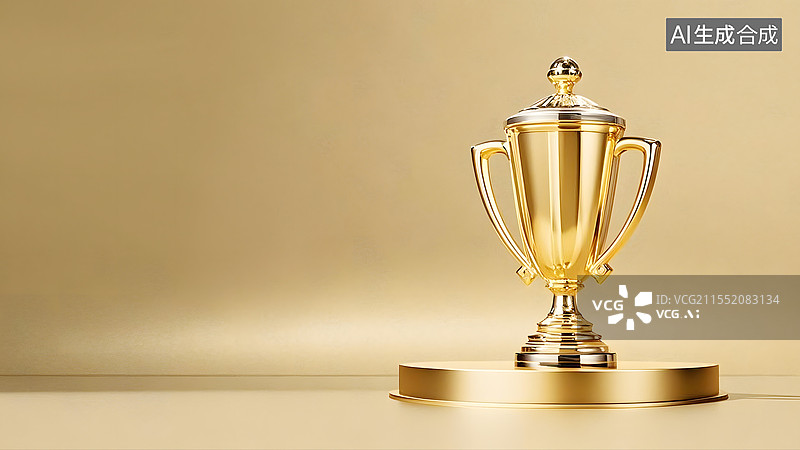 【AI数字艺术】3d卡通商业奖杯背景居右图片素材