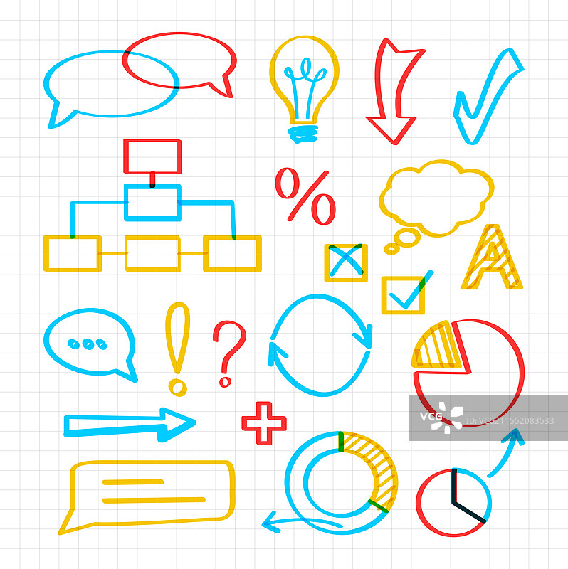 色彩丰富的学校信息图表元素图片素材