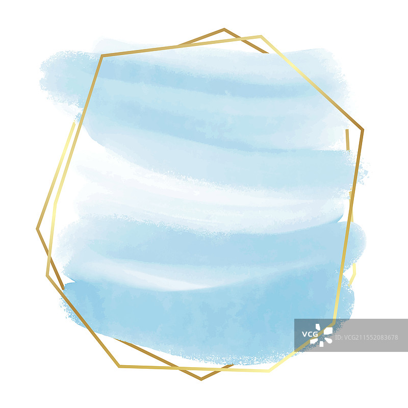 粉彩水彩画配金色框架图片素材