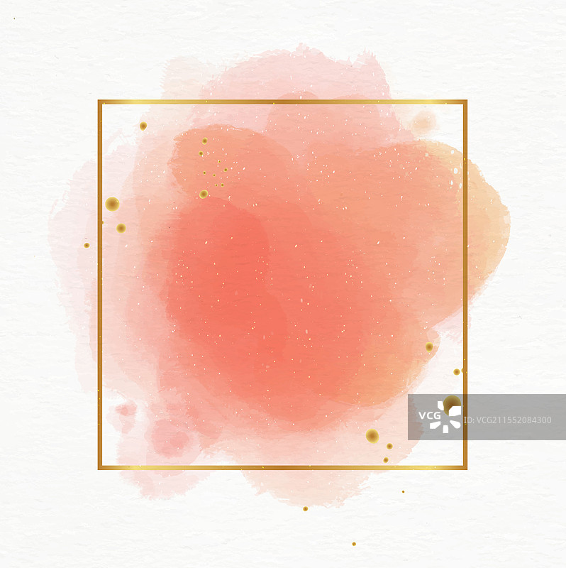 粉彩水彩画配金色框架图片素材