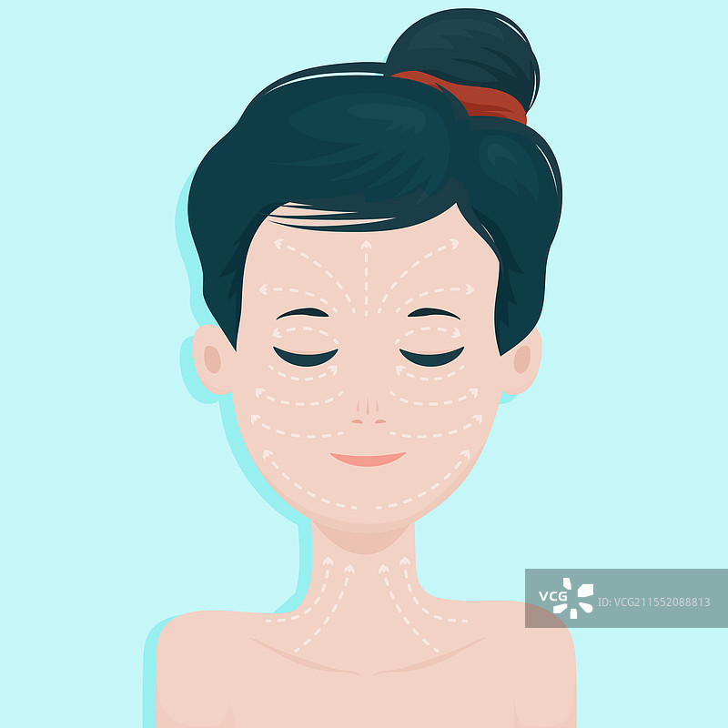 手绘面部按摩技巧图片素材