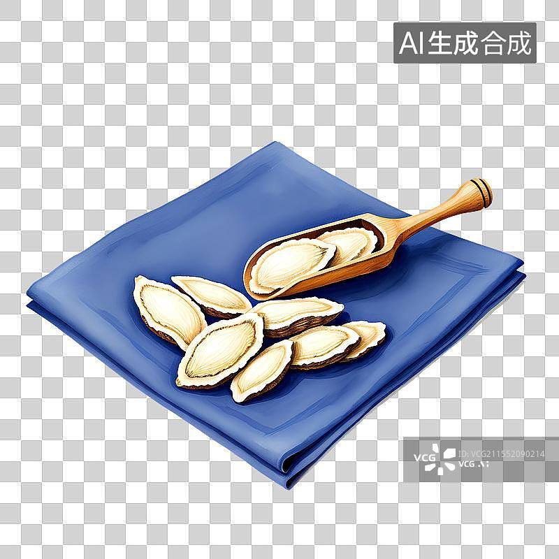 【AI数字艺术】国风手绘插画，黄芪，黄芪切片，中药，中医，免抠元素图片素材