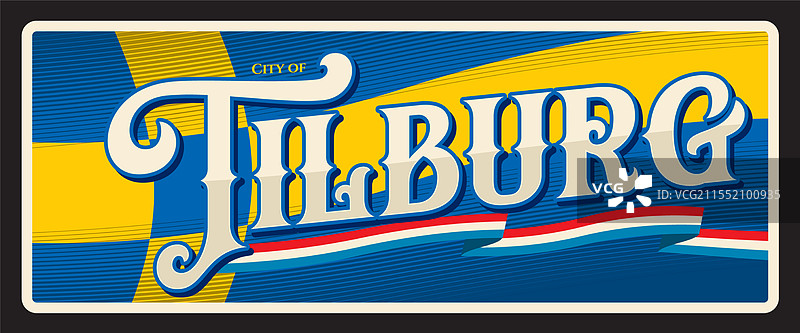 蒂尔堡荷兰旅行贴纸图片素材