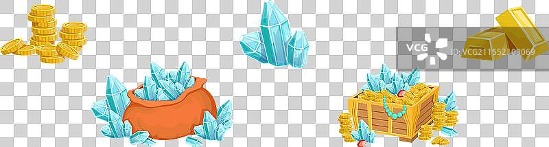 海盗的宝藏与财富，包含宝石和黄金图片素材