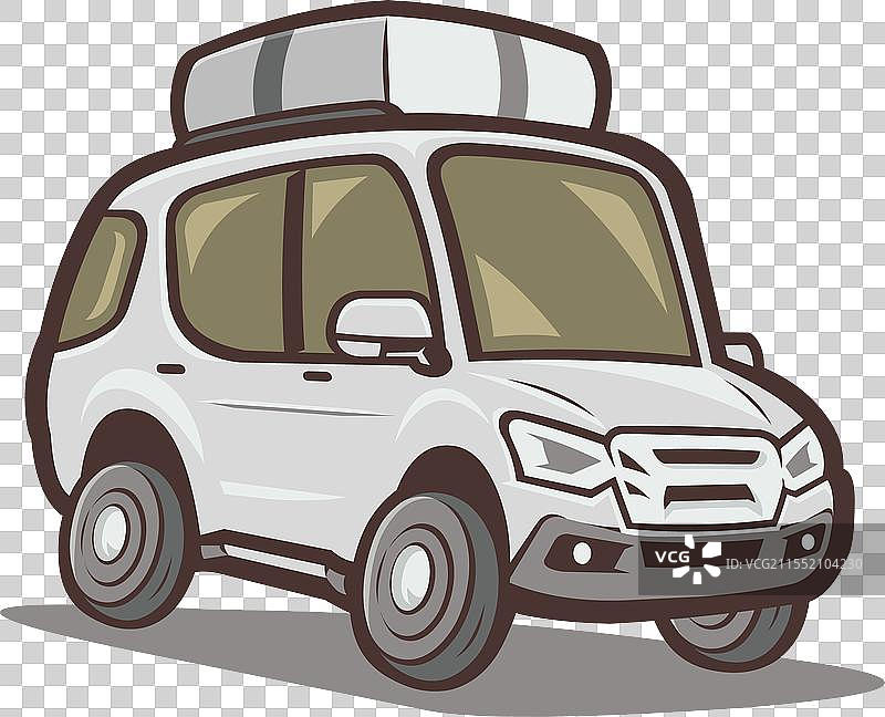 汽车卡通艺术泥土公路旅行图片素材