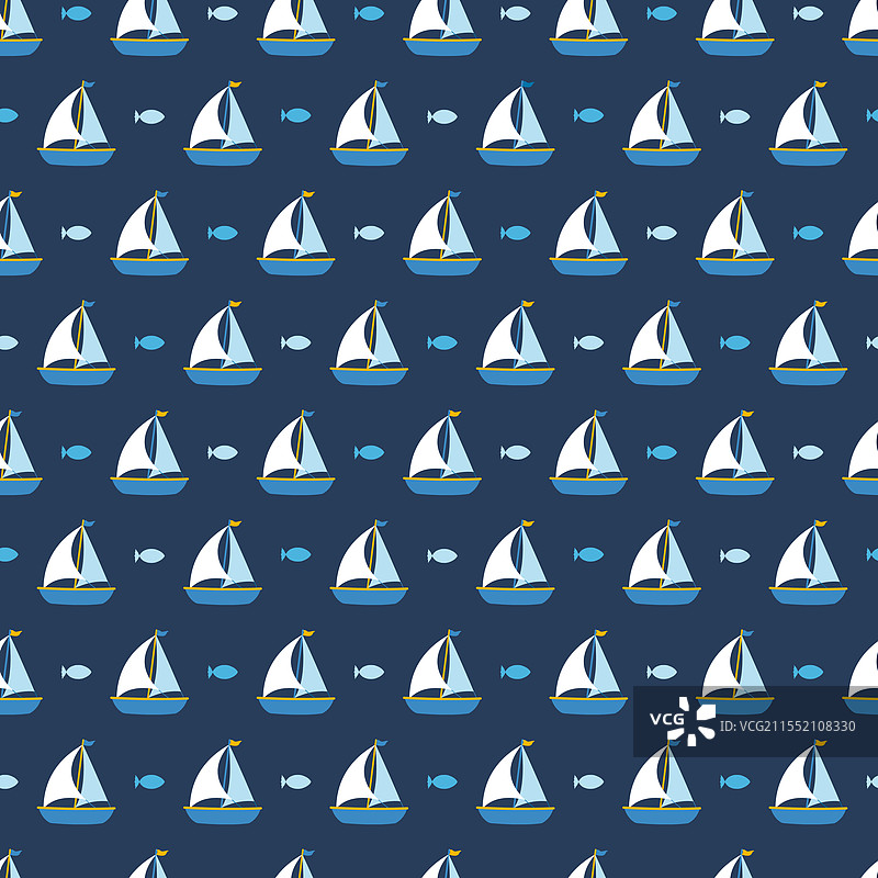 海洋和谐游艇游行 鱼与船图片素材