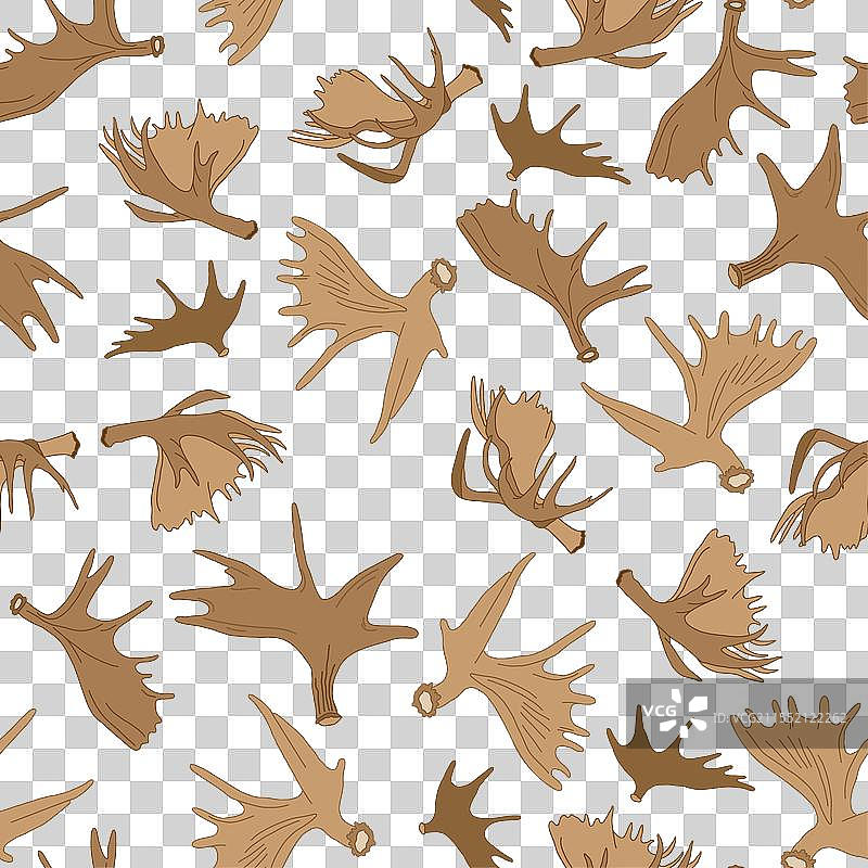 橙色无缝图案印刷的驼鹿角图片素材