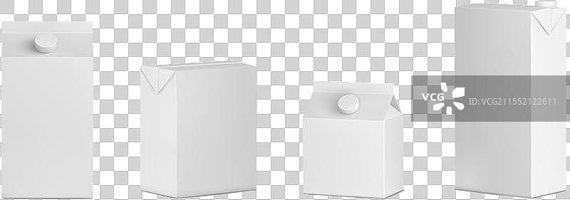 空白白色牛奶盒包装果汁模型图片素材