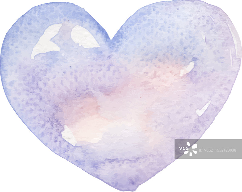 粉色和紫色心形水彩画图片素材