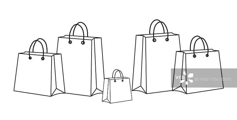 可编辑的黑色购物袋图标图片素材