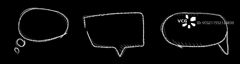 蜡笔素描的对话气泡形状图片素材