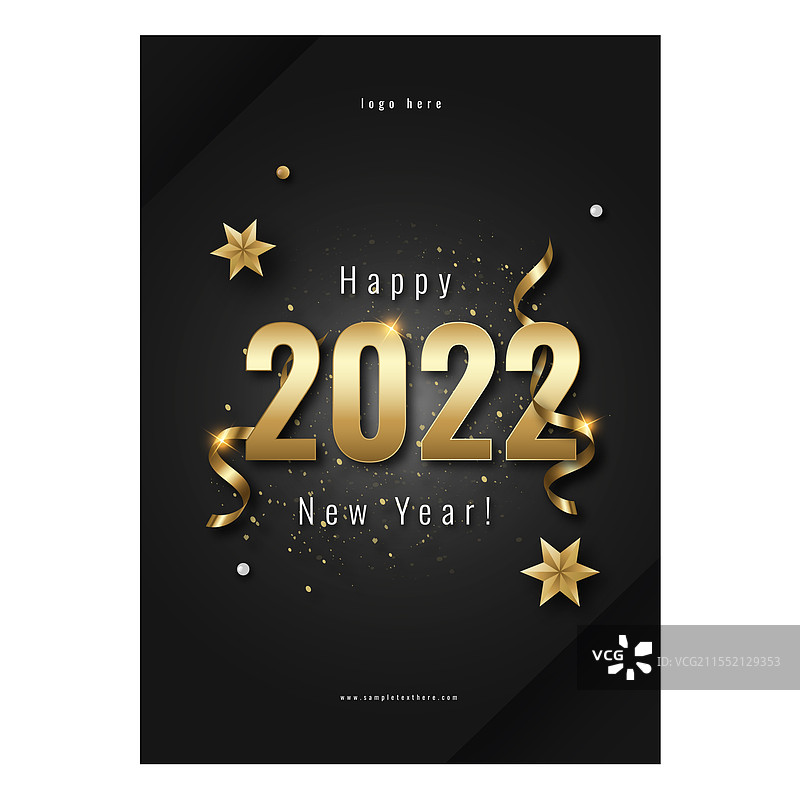 渐变新年垂直海报模板图片素材