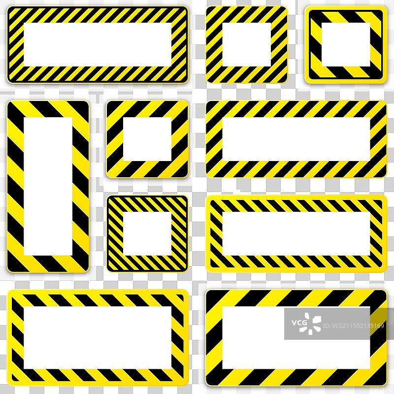 各种带有斜线的空白警告标志图片素材