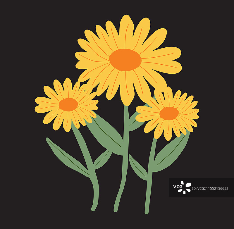 手绘向日葵艺术图片素材