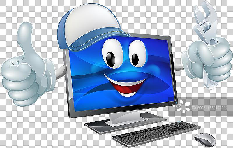 电脑维修卡通角色图片素材