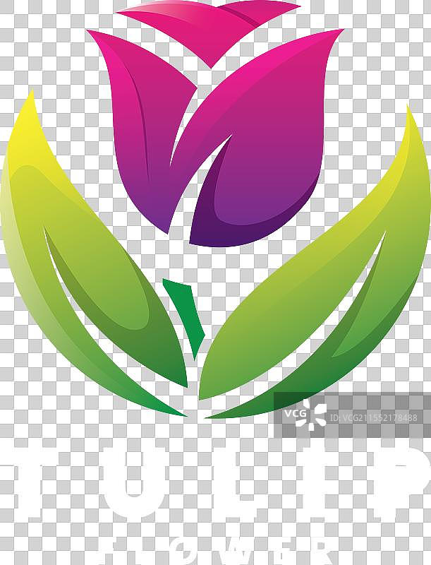 美丽的渐变郁金香标志图片素材