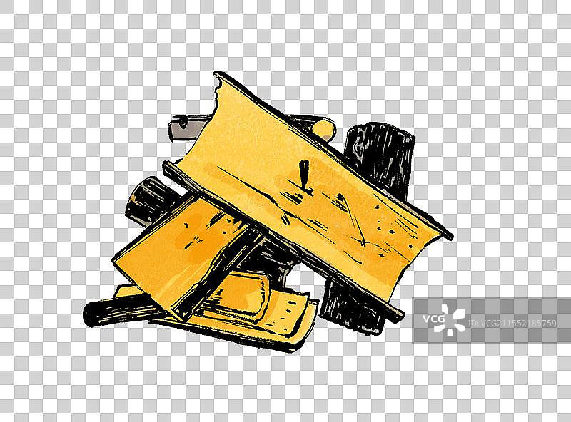 中药黄柏手绘元素图片素材