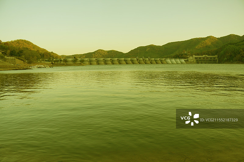 初冬安徽省六安市霍山县佛子岭水库景色图片素材