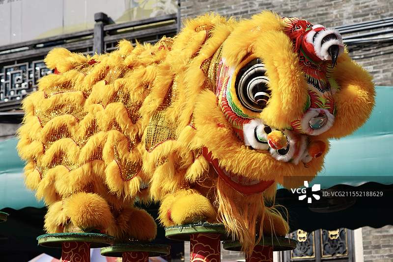 佛山祖庙黄飞鸿纪念馆醒狮表演图片素材