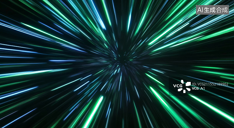 【AI数字艺术】绿色光线驱动的背景图片素材