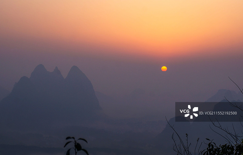 桂林山水日出风光图片素材