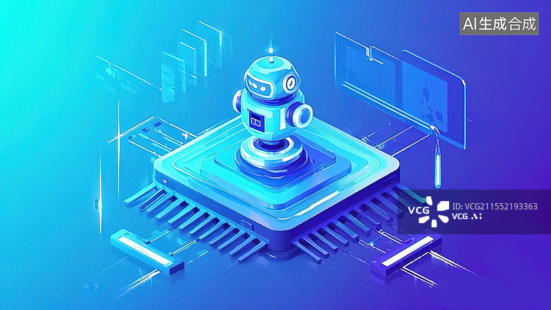 【AI数字艺术】机器人芯片图片素材