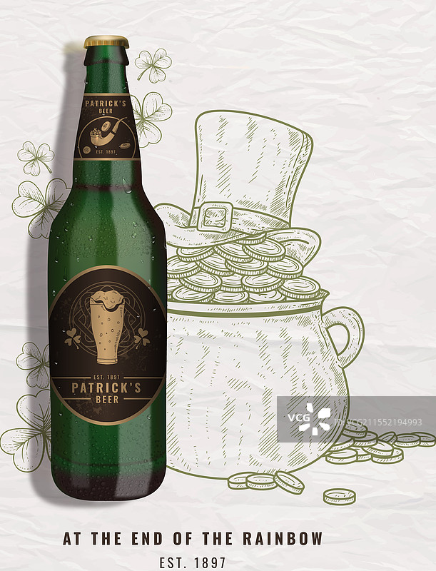 复古风格的啤酒广告图片素材