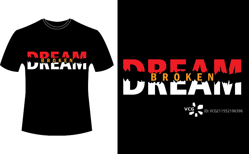 破碎的梦想 - 字体T恤设计图片素材
