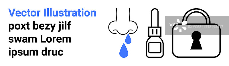 鼻喷雾从鼻子滴落，闭合状态图片素材