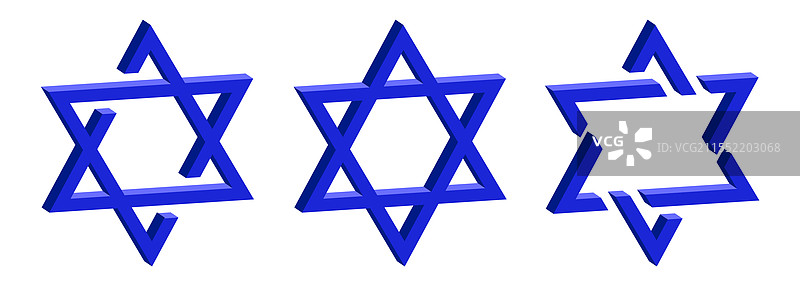 大卫星图标集 犹太教 等轴标志图片素材