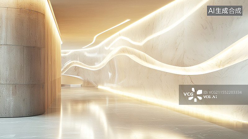 【AI数字艺术】AIGC：大理石建筑走廊，现代城市建筑图片素材
