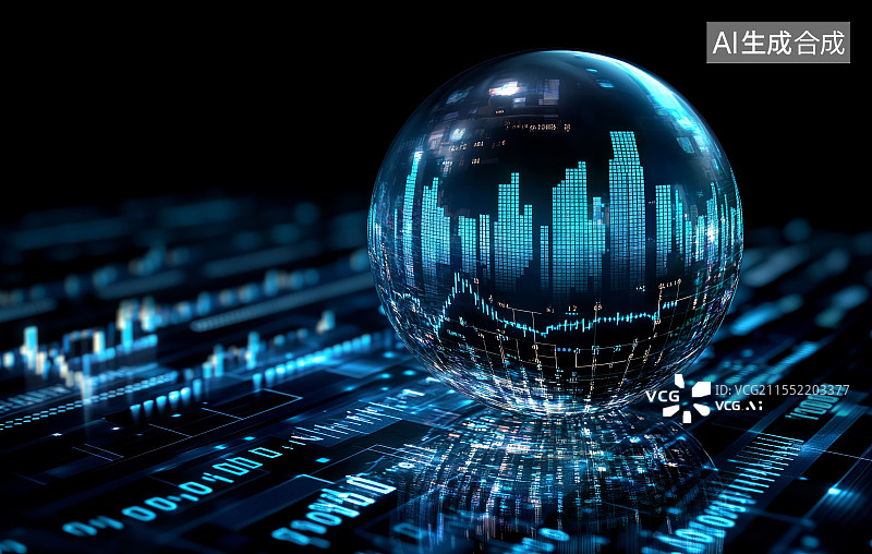 【AI数字艺术】抽象数字世界地图全息图在空房间室内背景、大数据和区块链图片素材
