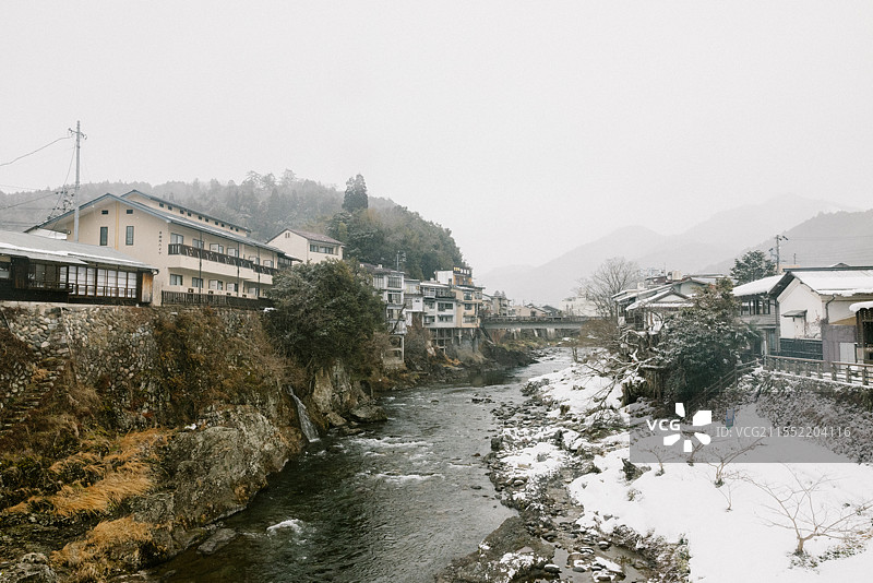日本岐阜县郡上八幡城—城下町图片素材